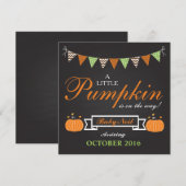 Pumpkin Halloween Herfst Zwangerschapskaart Aankondiging (Voorkant / Achterkant)