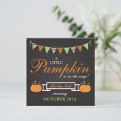 Pumpkin Halloween Herfst Zwangerschapskaart Aankondiging (Staand voorkant)