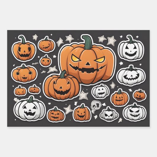 Pumpkin halloween inpakpapier vel (Voorkant 3)