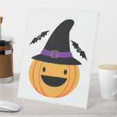Pumpkin Halloween Jack O Lantern Bat Reclamebord Met Voetstuk (Insitu)
