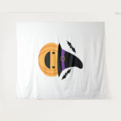 Pumpkin Halloween Jack O Lantern Bat Wandkleed (Voorkant (horizontaal))