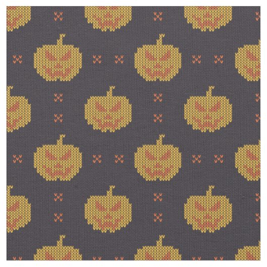 Pumpkin Halloween Jack-O-Lantern Pattern Stof (Close Up)