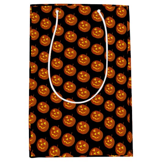 Pumpkin Halloween Paper Gift Bag Medium Cadeauzakje (Voorkant)
