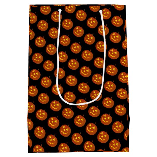 Pumpkin Halloween Paper Gift Bag Medium Cadeauzakje (Achterkant)