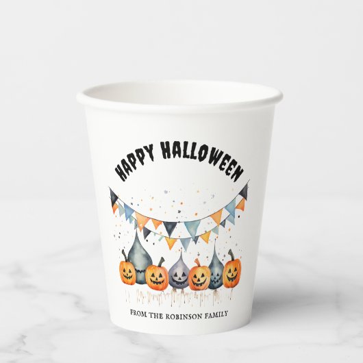 Pumpkin Halloween Party Papieren Bekers (Voorkant)