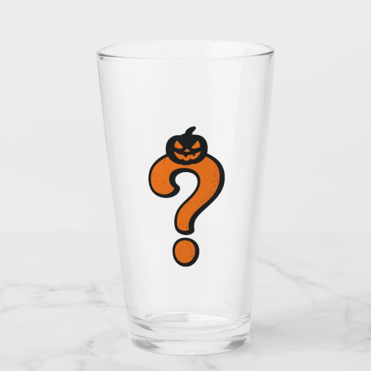 Pumpkin Halloween Question Mark Glass Glas (Voorkant)