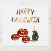 Pumpkin Halloween Sparkling Wijnetiket (Enkel label)