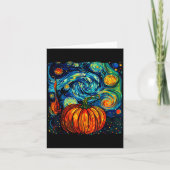 Pumpkin Halloween Starry Night Van Gogh Thanksgivi Kaart (Voorkant)