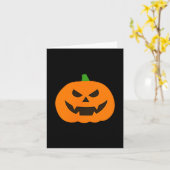 Pumpkin Halloween Subtle Jack O Lantern Minimal Tr Kaart (Gele Bloem)