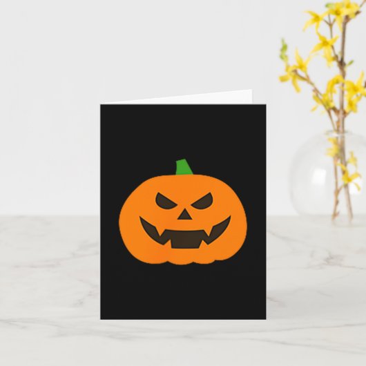 Pumpkin Halloween Subtle Jack O Lantern Minimal Tr Kaart (Gele Bloem)