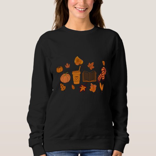 Pumpkin Halloween Sweatshirt Fall Cozy Spooky Vibe (Voorkant)