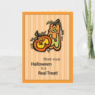 Pumpkin Halloween Treat Kaart