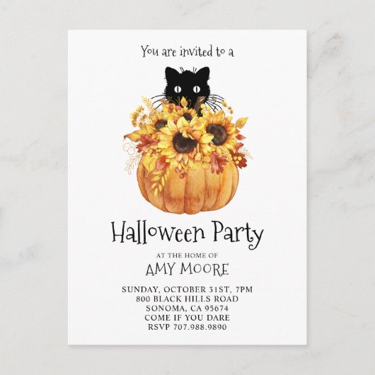 Pumpkin Halloween Uitnodiging (Voorkant)