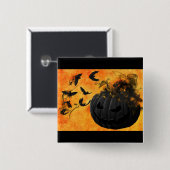 Pumpkin halloween vierkante button 5,1 cm (Voorkant /achterkant)