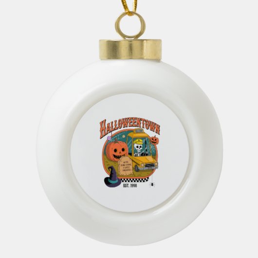 Pumpkin Halloweentown University Keramische Bal Ornament (Voorkant)