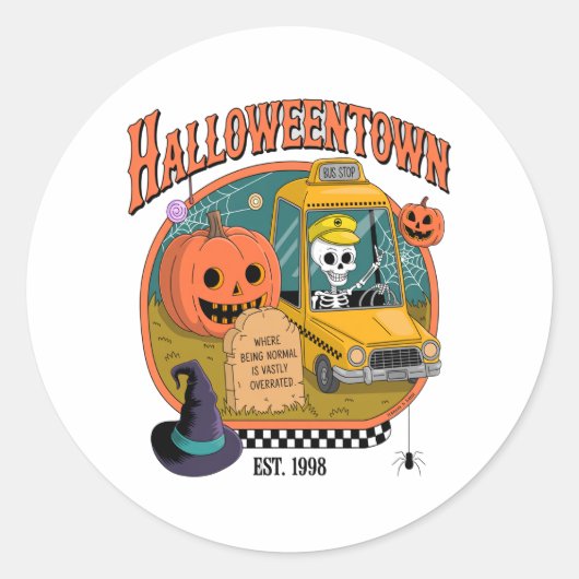 Pumpkin Halloweentown University Ronde Sticker (Voorkant)