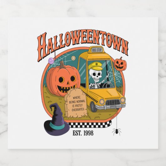 Pumpkin Halloweentown University Sparkling Wijnetiket (Enkel label)