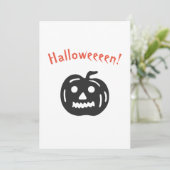 Pumpkin Haloweeeen Party Spooky Black en Oranje Kaart (Staand voorkant)