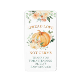 Pumpkin Hand Sanitizer Labels voor kleine pompoen