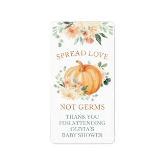 Pumpkin Hand Sanitizer Labels voor kleine pompoen