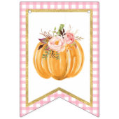 Pumpkin Happy Birthday Banner Girl - Roze speldenb (Eerste vlag)