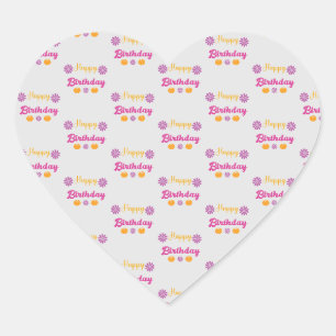 Pumpkin Happy Birthday Hart Sticker