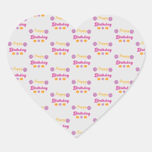 Pumpkin Happy Birthday Hart Sticker (Voorkant)