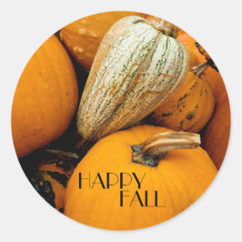 Pumpkin-Happy Fall Ronde Sticker