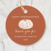 Pumpkin Happy Friendsgiving Bedankt Bedankjes Labels (Achterkant)