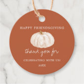 Pumpkin Happy Friendsgiving Bedankt Bedankjes Labels (Voorkant)