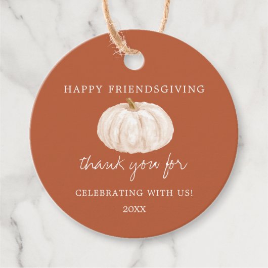 Pumpkin Happy Friendsgiving Bedankt Bedankjes Labels (Voorkant)