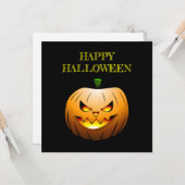 Pumpkin Happy Halloween-kaart Kaart (Voorkant / Achterkant in situ)