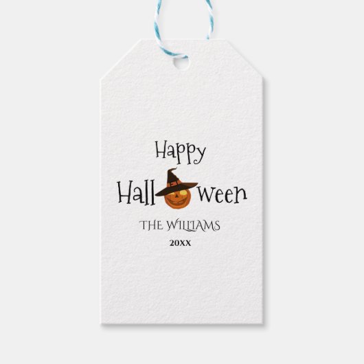 Pumpkin Happy Halloween Persoonlijk Cadeaulabel (Voorkant)