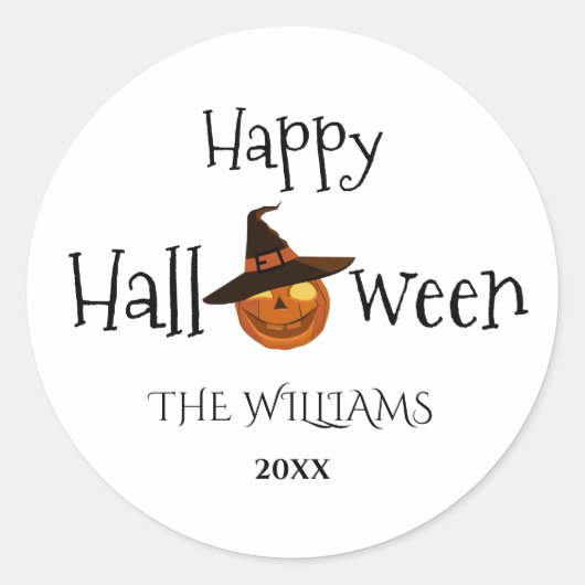 Pumpkin Happy Halloween Persoonlijk Ronde Sticker (Voorkant)