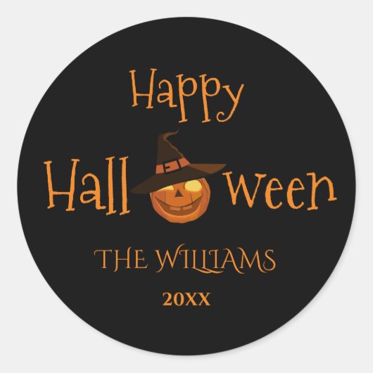 Pumpkin Happy Halloween Persoonlijk Ronde Sticker (Voorkant)
