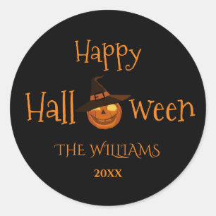  Pumpkin Happy Halloween Persoonlijk  Ronde Sticker