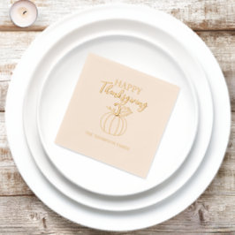 Pumpkin Happy Thanksgiving Family Party Folie Servetten