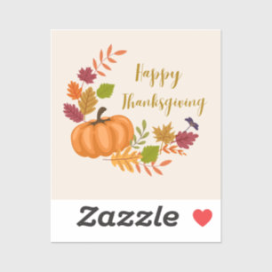 Pumpkin Happy Thanksgiving Sticker