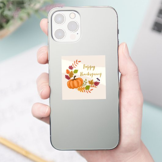 Pumpkin Happy Thanksgiving Sticker (Telefoon)
