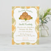 Pumpkin Harlequin Gold Twins Baby shower Kaart (Staand voorkant)