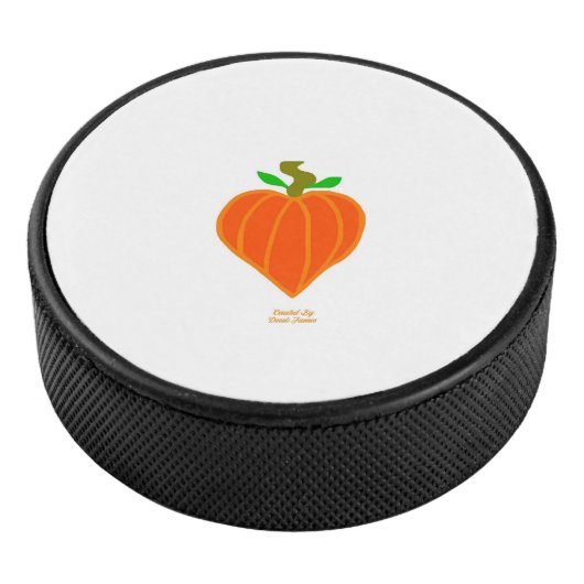 Pumpkin Hart Hockey Puck (3/4)