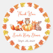 Pumpkin Hartelijk dank voor het Baby shower dat di Ronde Sticker (Voorkant)