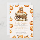 Pumpkin Harvest Autumn Baby shower Invitation Kaart (Voorkant)