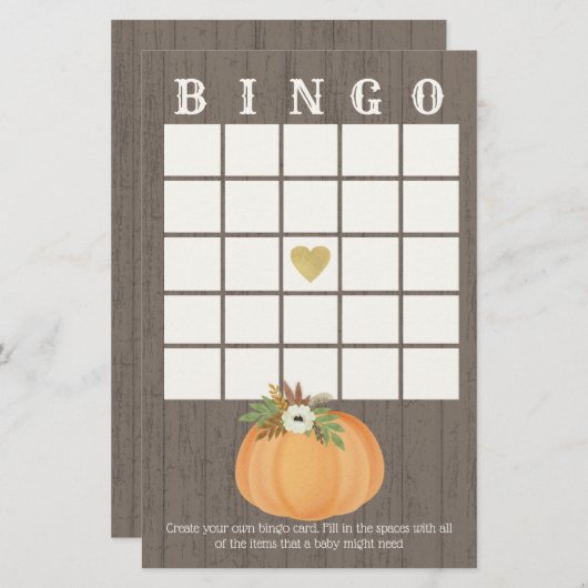 Pumpkin Harvest Bingo (Voorkant / Achterkant)