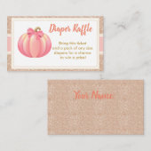 Pumpkin Harvest Daiper verloting kaart baby shower (Voorkant / Achterkant)