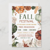 Pumpkin Harvest Fall Festival Party Invitation Kaart (Voorkant)