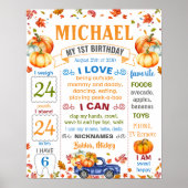 Pumpkin Harvest Halloween Birthday mijlestone Poster (Voorkant)