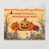 Pumpkin Harvest Halloween Party Invitation | Autum Uitnodiging Briefkaart (Voorkant)