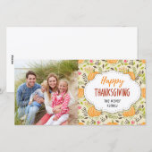 Pumpkin Harvest Happy Thanksgiving-fotokaart Feestdagenkaart (Voorkant / Achterkant)