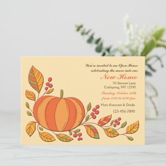 Pumpkin Harvest Invitation Kaart (Staand voorkant)